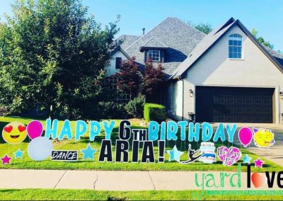 Happy Birthday Yard Sign for Aria