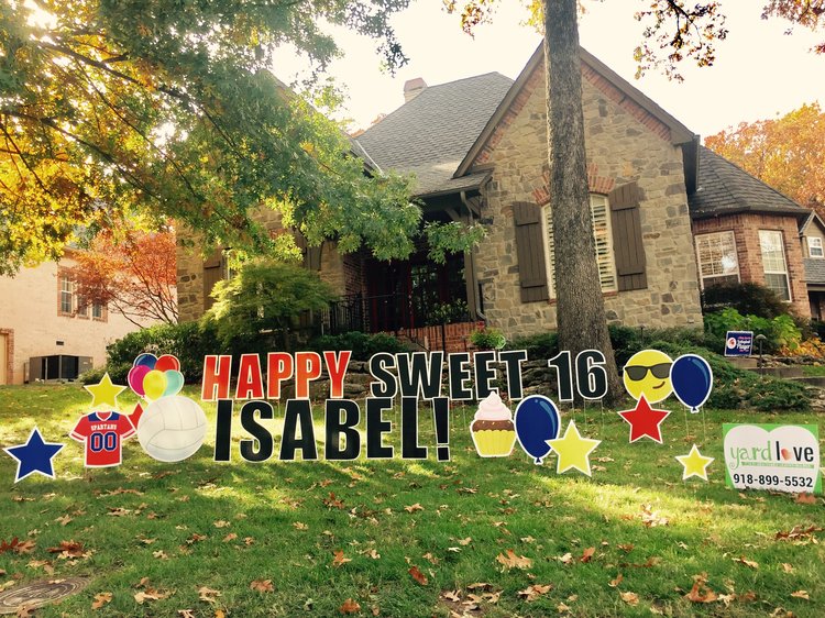Happy Birthday Yard Sign for Isabel