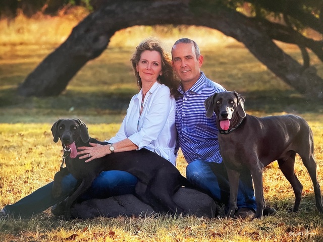 Jeane and Steve Dodson and their dogs