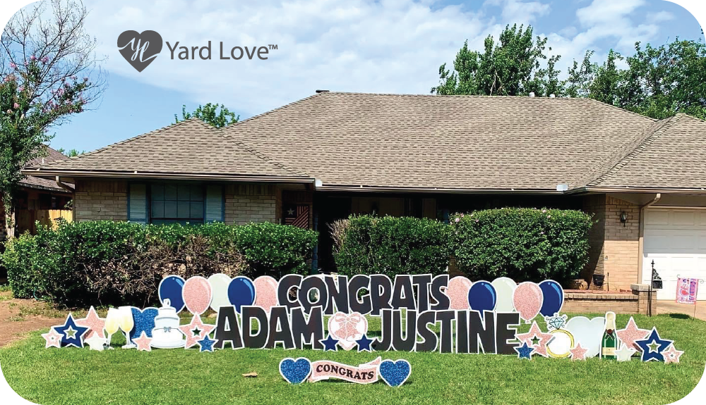 Congrats Adam and Justine marriage yard signs