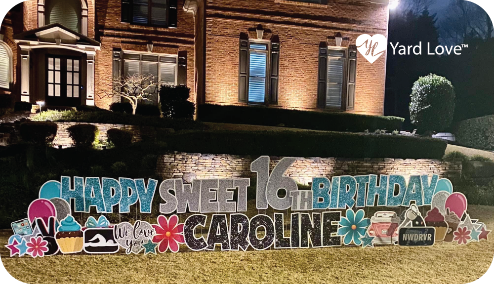 Happy Birthday Caroline yard signs