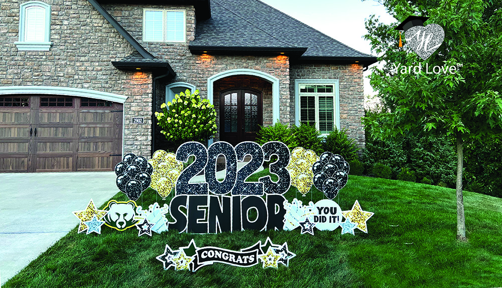 2023 Senior graduation yard signs in gold and black