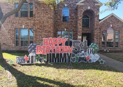 Happy 54th Birthday Jimmy - From Your Family - with stars, present, #gamer and controller, We Love You, Balloons and hearts