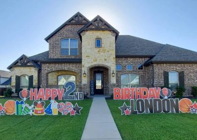 Happy 2nd Birthday London - basketball, balloons, present, ice cream mickey mouse cake, stars, We Love You